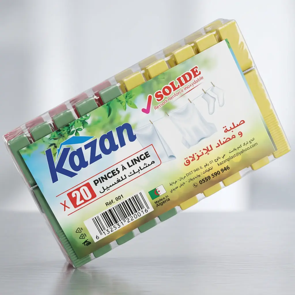 PINCES A LINGE KAZAN SOLIDE 20PCS