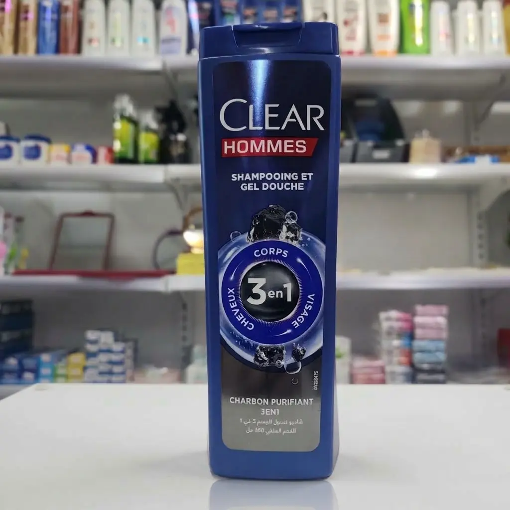 SHAMPOING ET GEL DOUCHE HOMMES CLEAR 3EN1 360ML 