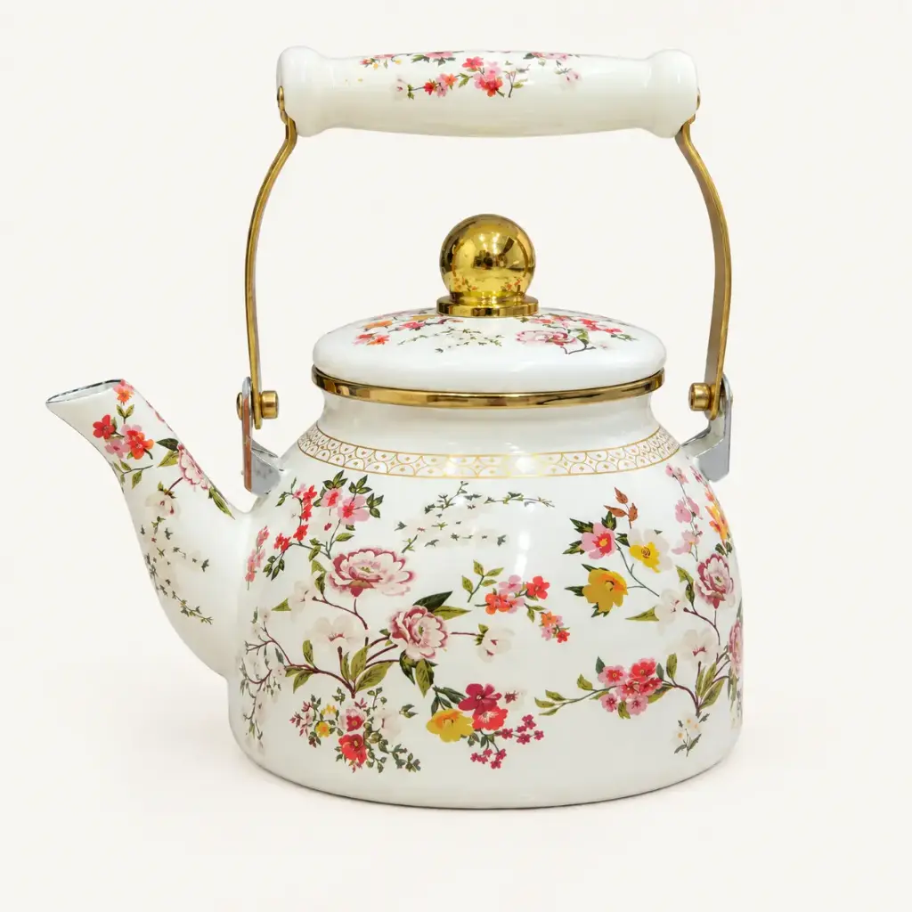 [A23] BOUILLOIRE ENAMEL DECOREE FLEURIE 2.0L